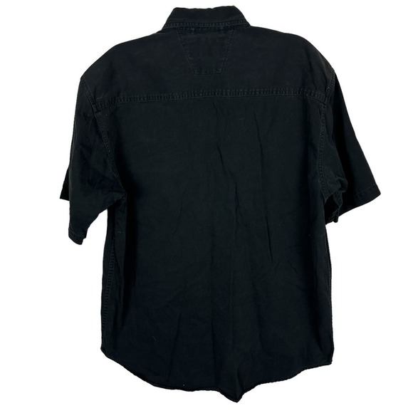 Harley Davidson Black Short Sleeve Biker Button Front Polo L - Picture 2 of 4